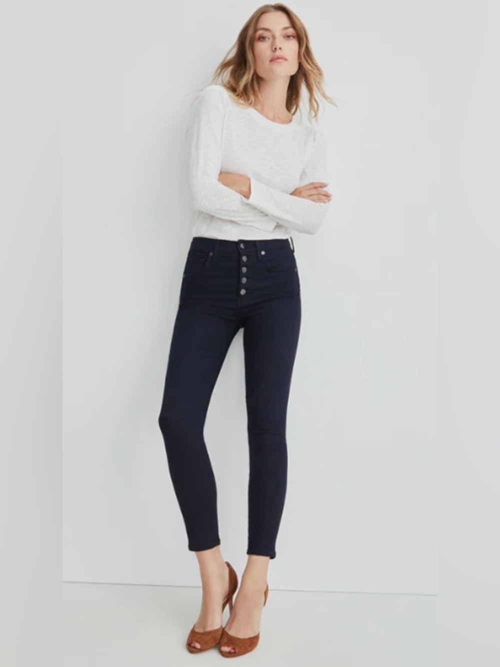 Veronica Beard Debbie Ankle Skinny High Rise Jeans Indigo